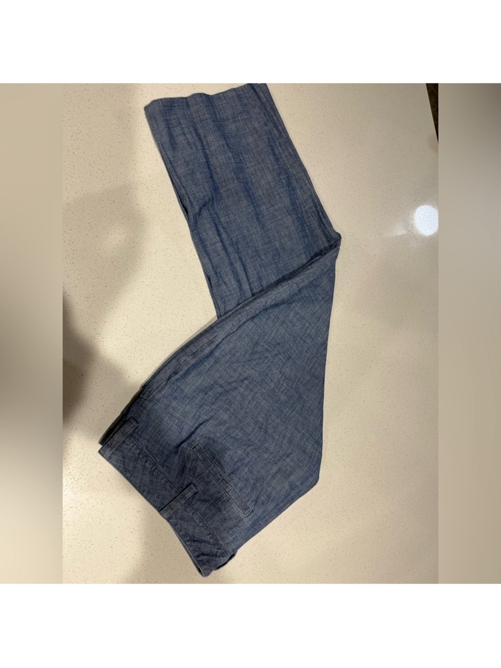 Lands' End Light Chambray Mid-Rise Pants in Denim Blue